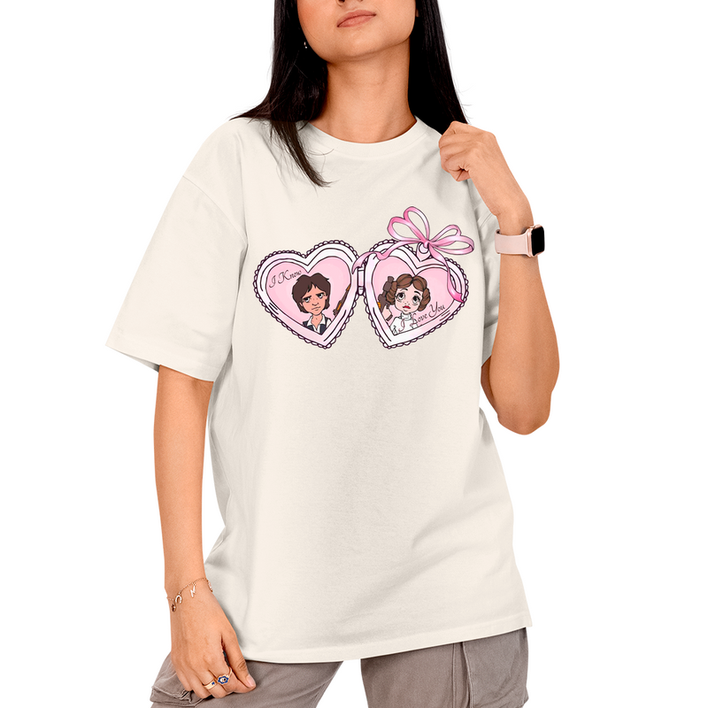 Camiseta Algodão Casal Star Princesa Leia e Han Solo