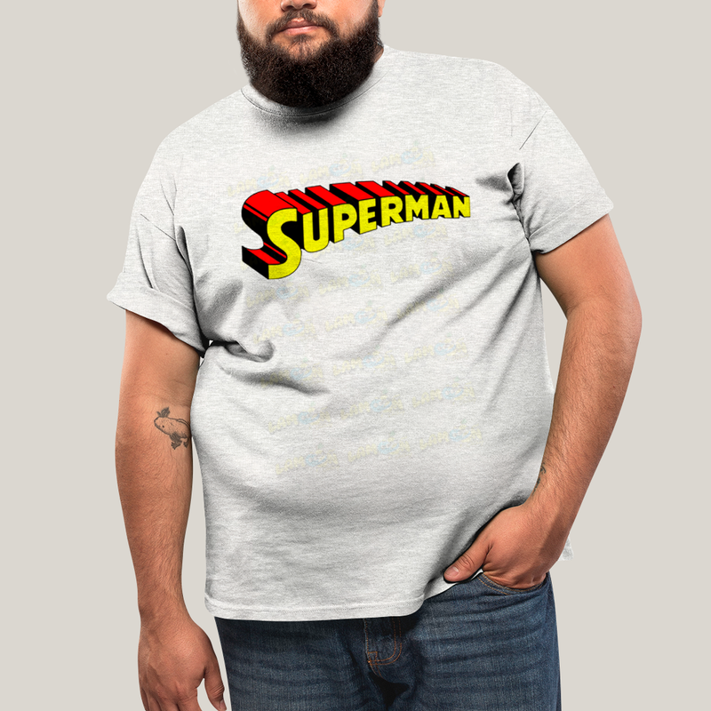 Camiseta Plus Size Algodão Unissex T shirt Superman Logo Clássica 1