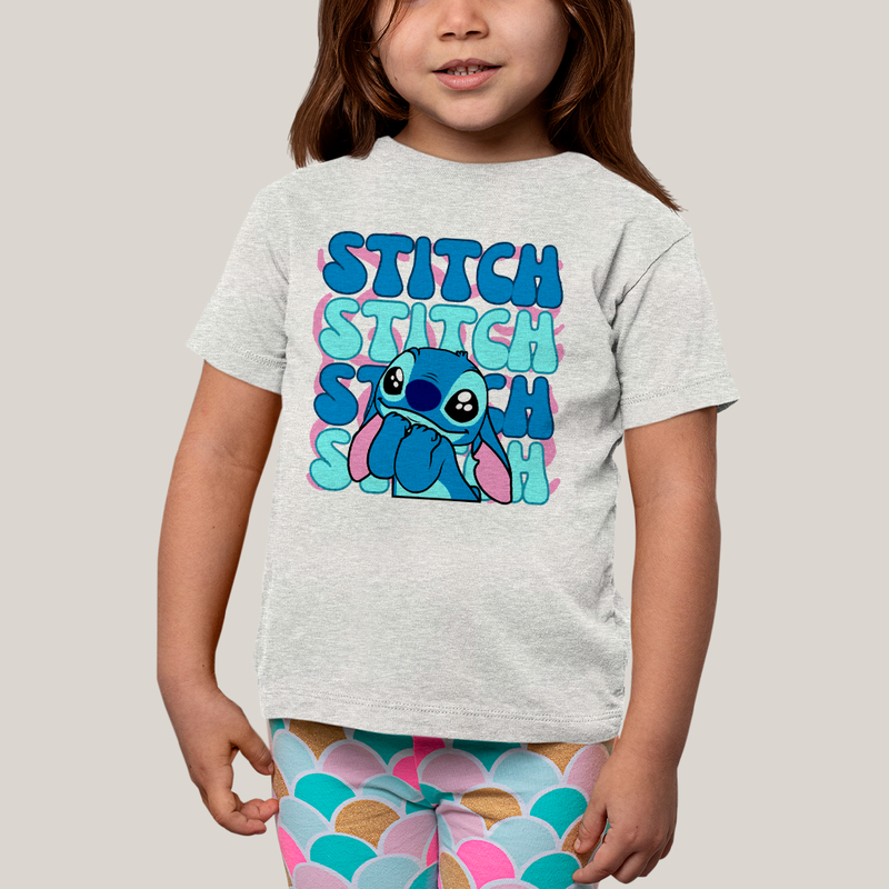 Camiseta Infantil Algodão Unissex T shirt Lilo & Stitch Orelha Caida