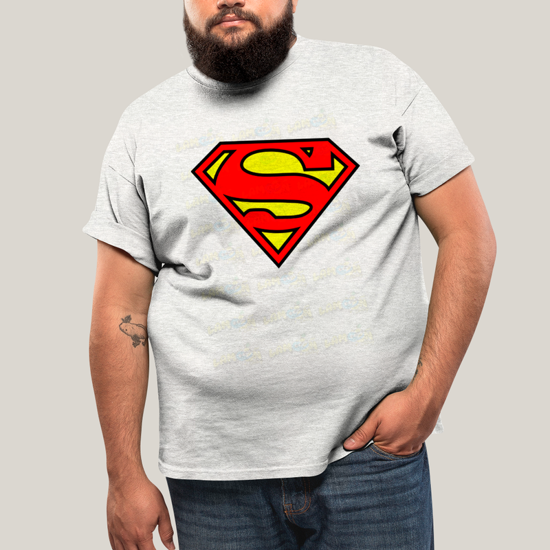Camiseta Plus Size Algodão Unissex T shirt Superman Logo Clássica 2