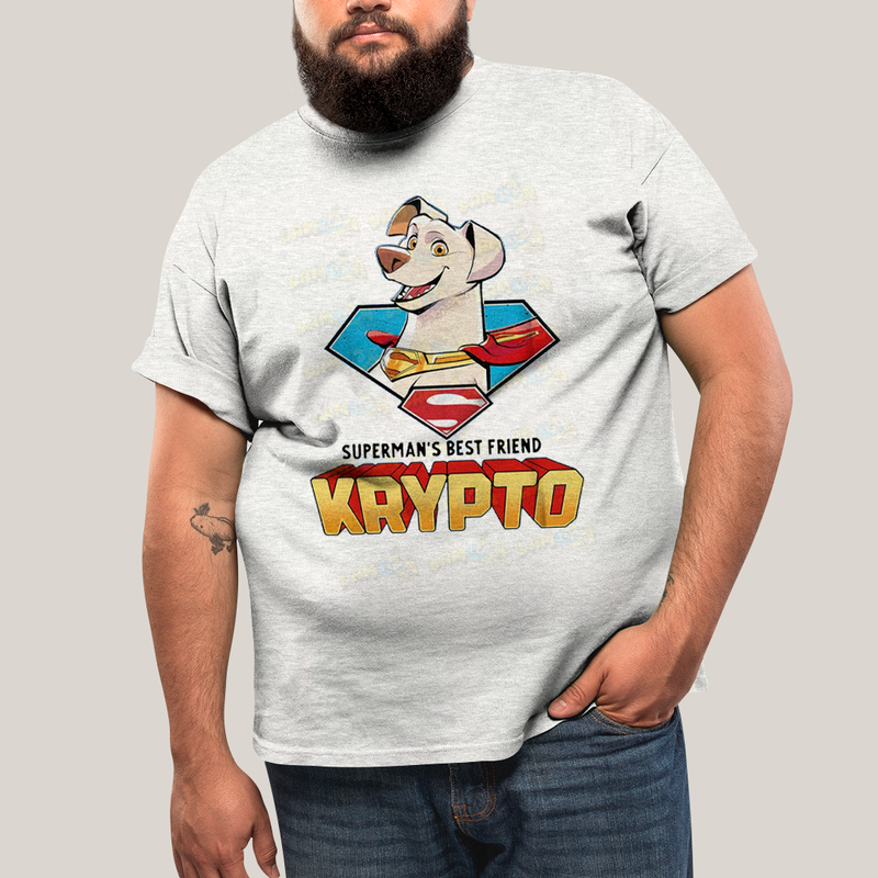Camiseta Plus Size Algodão Unissex T shirt Superman Supercão Krypto