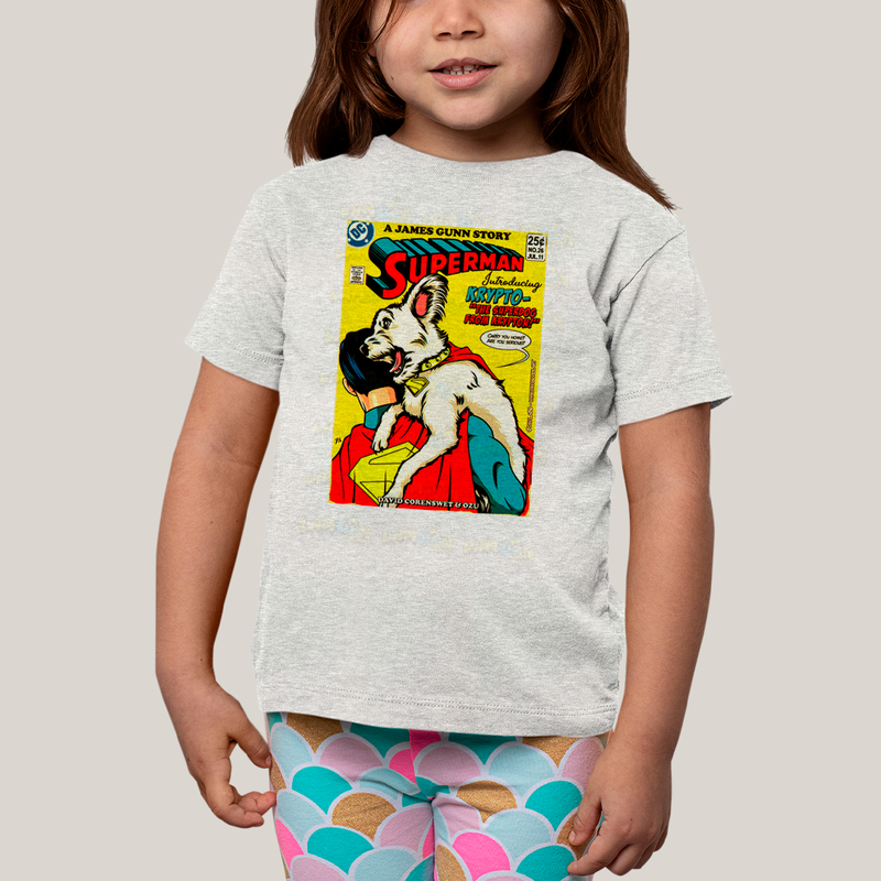 Camiseta Infantil Algodão Unissex T shirt Superman & Krypto Supercão HQ