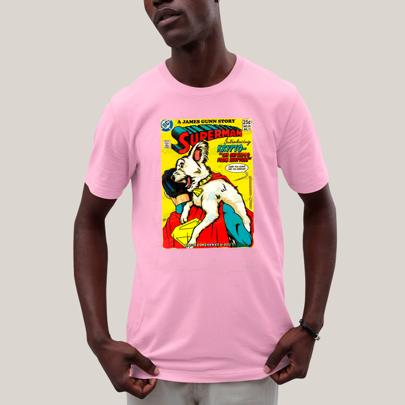 Camiseta Algodão Unissex T shirt Superman & Krypto Supercão HQ