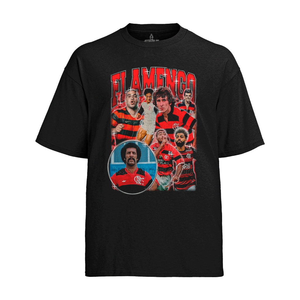 Camiseta Algodão Unissex Tshirt Flamengo Ídolos Antigos