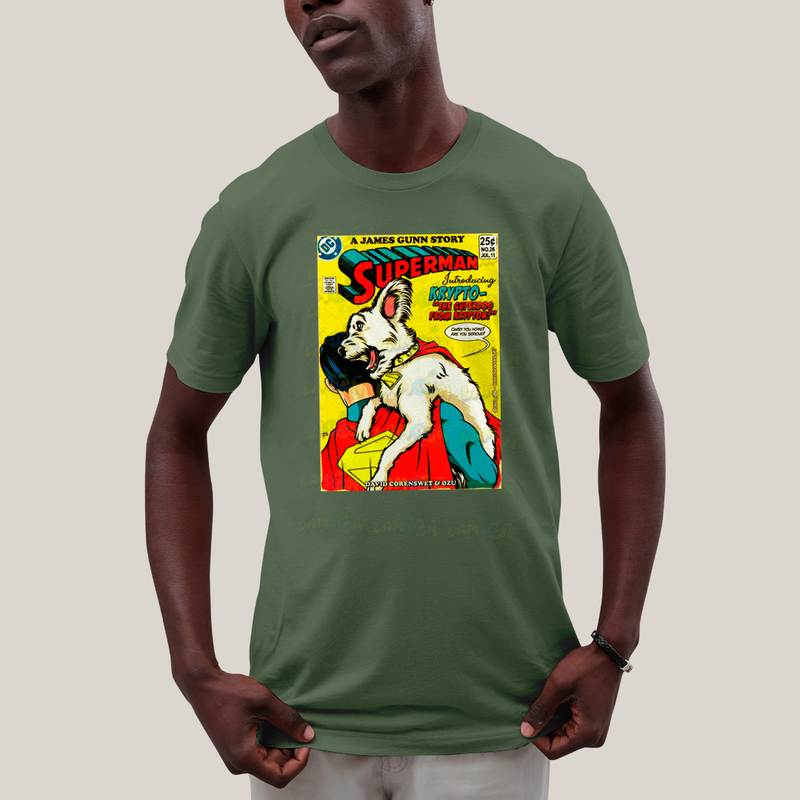 Camiseta Algodão Unissex T shirt Superman & Krypto Supercão HQ