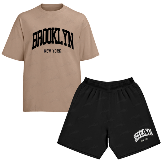 Kit Camiseta e Bermuda Tactel Brooklyn New York