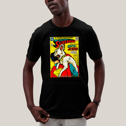 Camiseta Algodão Unissex T shirt Superman & Krypto Supercão HQ