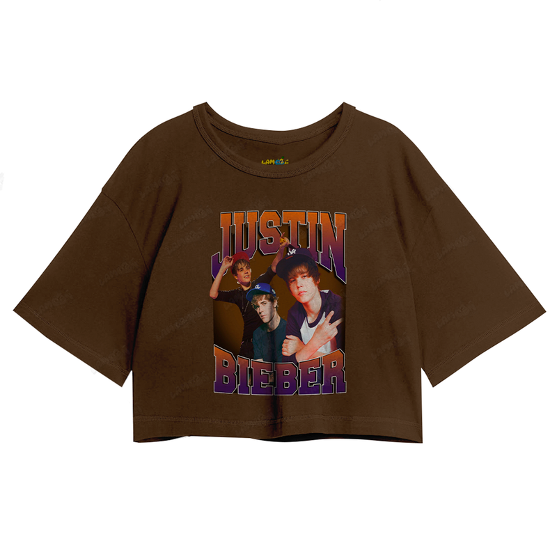 Cropped Oversized Algodão Justin Bieber Teen Boné