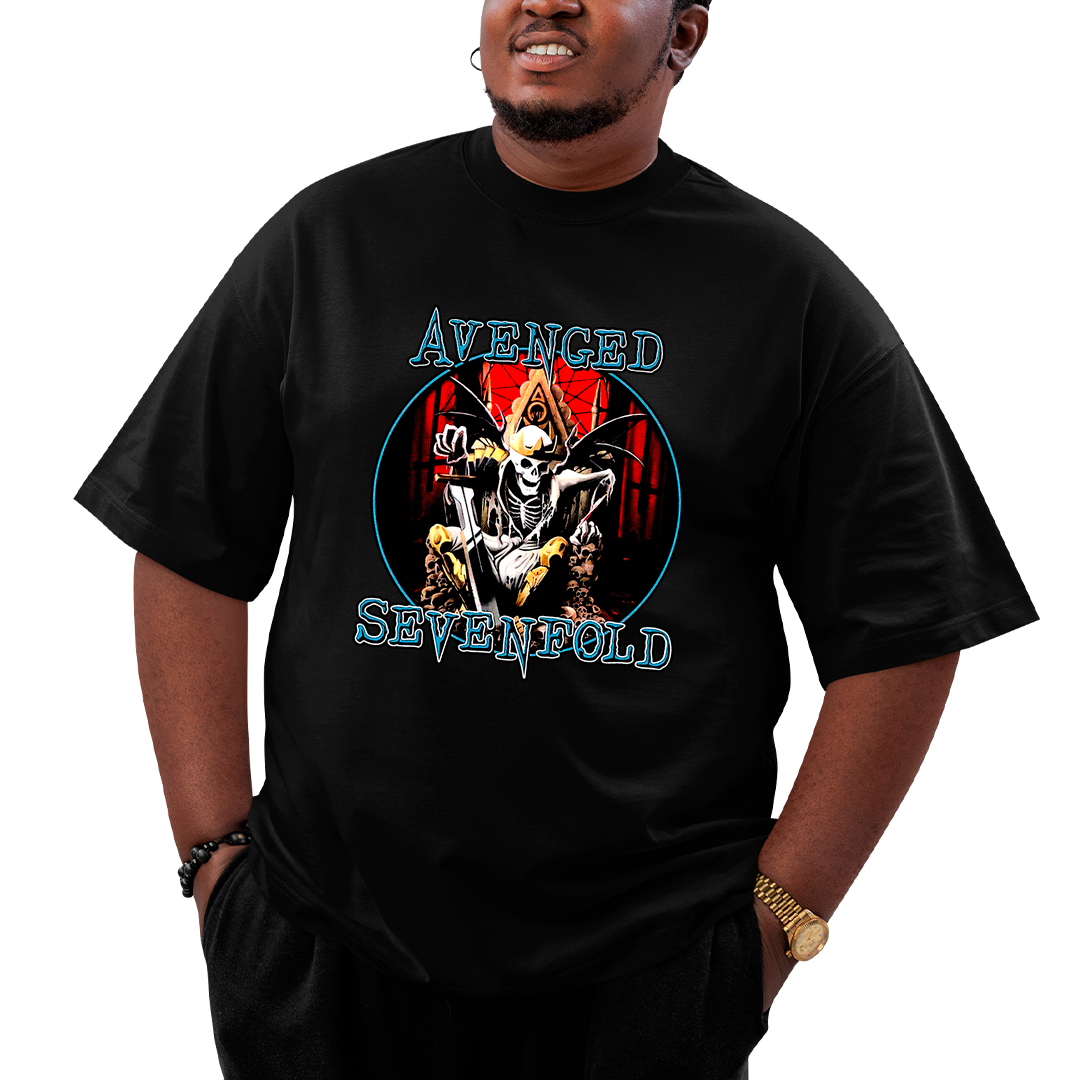 Camiseta Plus Size Avenged Seven Fold Caveira King
