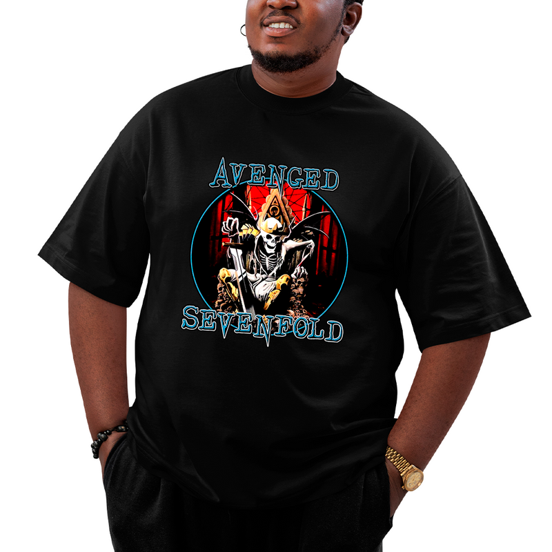 Camiseta Plus Size Avenged Seven Fold Caveira King