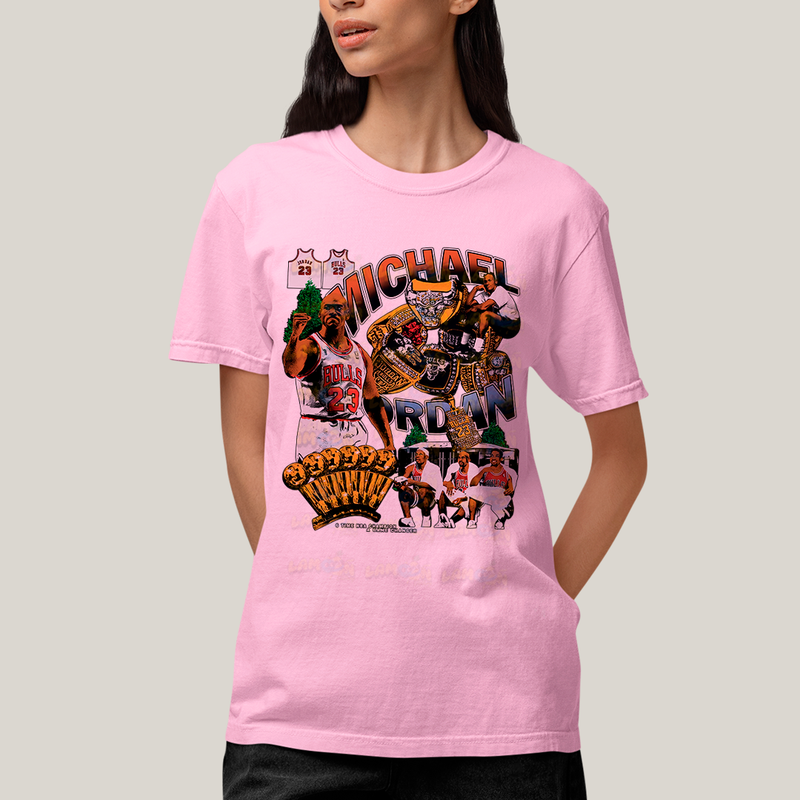 Camiseta Algodão Unissex T shirt GraphicTee  Michael Jordan Jogador de Basquete