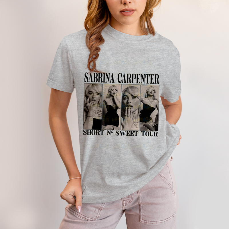 Camiseta Algodão Unissex T shirt Sabrina Carpenter Short Sweet Tour