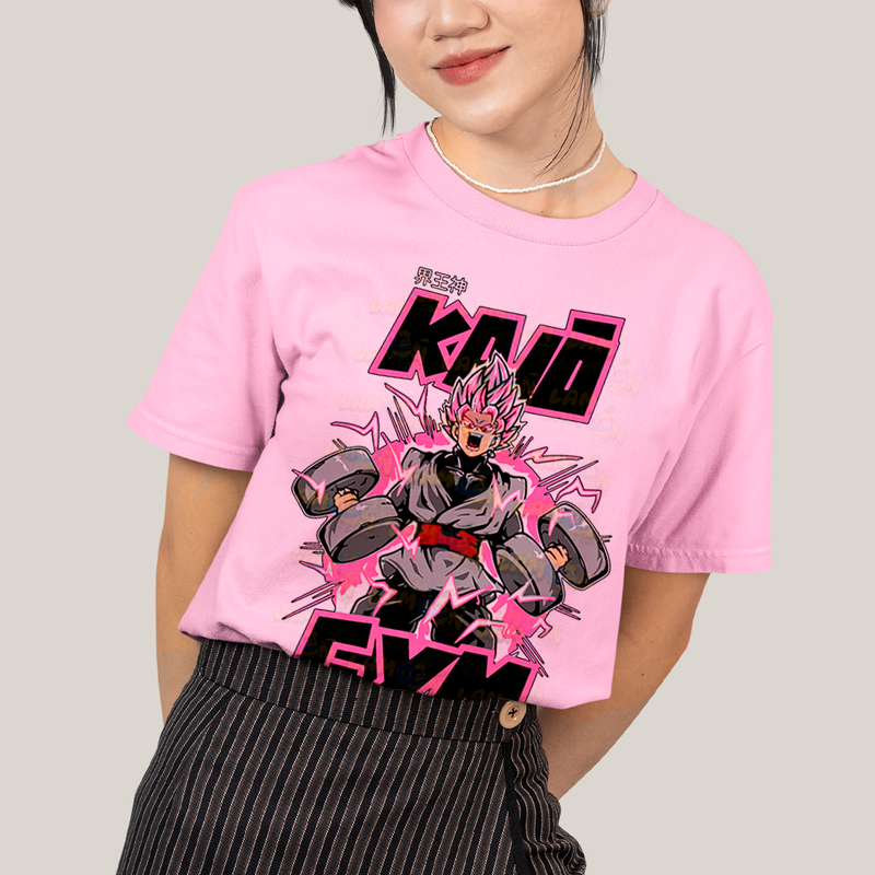 Camiseta Algodão Unissex T shirt Goku Dragon Ball Black Kaio Gym Get the Power of a God
