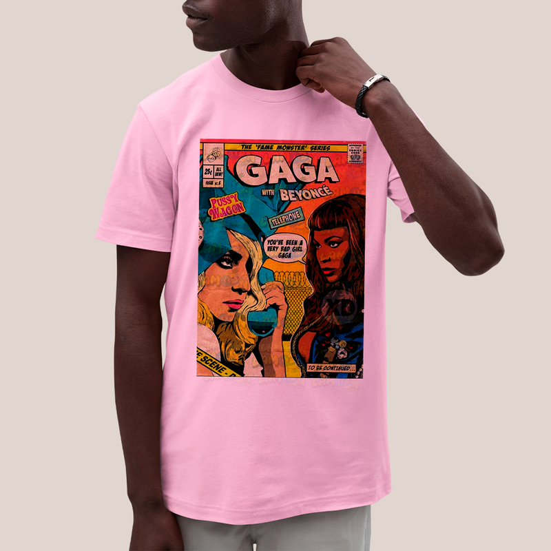 Camiseta Algodão Unissex Tshirt  Lady Gaga Telephone HQ com Beyoncé