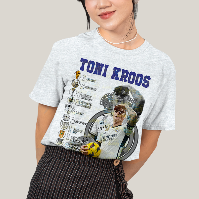 Camiseta Algodão Unissex T shirt Toni Kroos Real Madrid