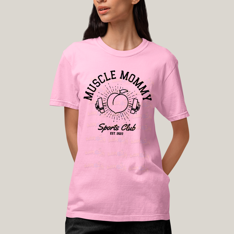 Camiseta Algodão Unissex T shirt Academia Muscle Mommy Sports Club