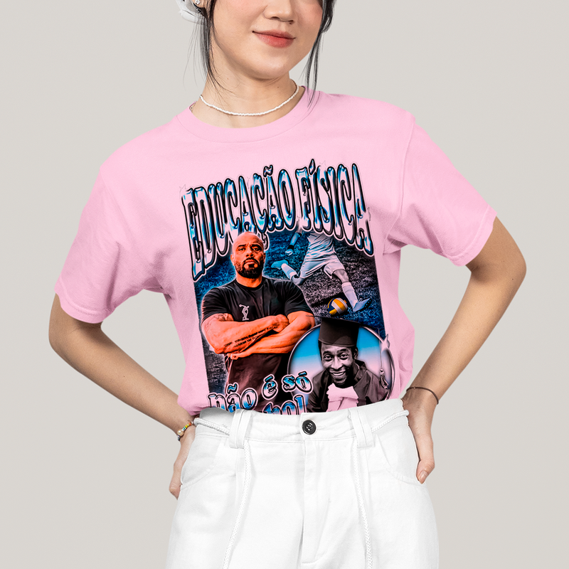 Camiseta Algodão Unissex T shirt -Educação Física Não é Só Futebol Pelé julio balestrin