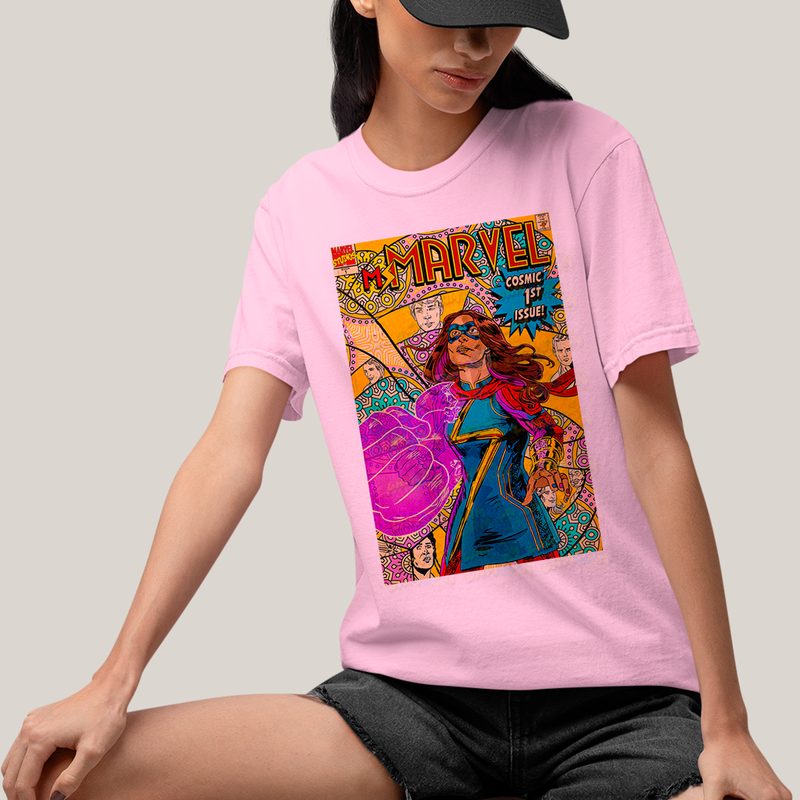 Camiseta Algodão Unissex T shirt - Ms Marvel heroina heroi