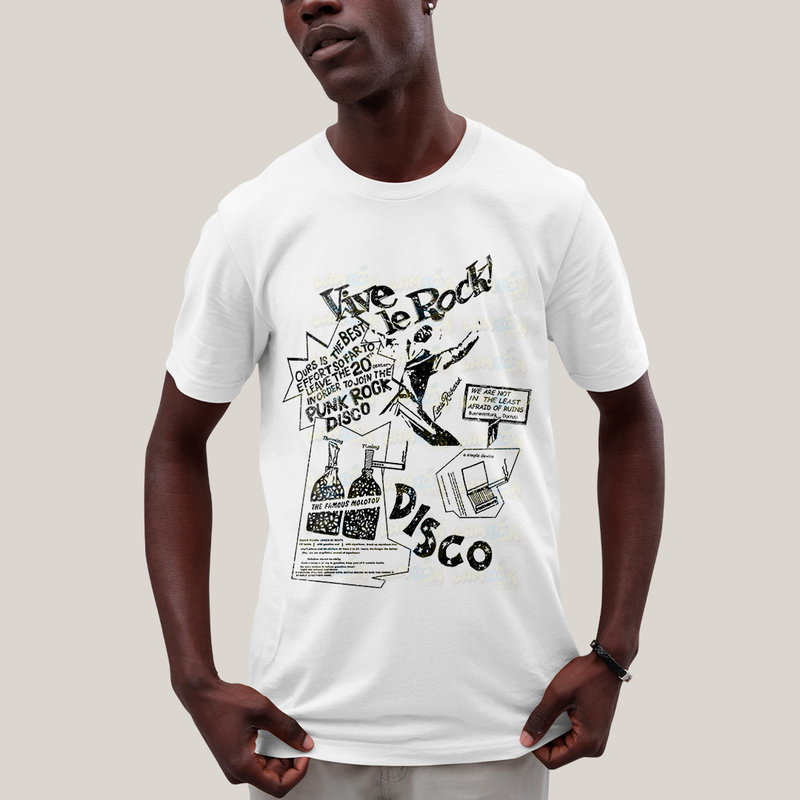 Camiseta Algodão Unissex T shirt Vive Le Rock Disco Famous Molotov