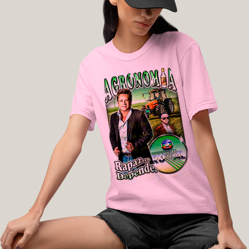 Camiseta Algodão Unissex T shirt - Agronomia Meme rapaz depende leonardo globo rural