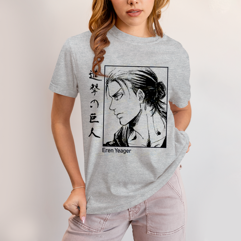 Camiseta Algodão Unissex T shirt Attack on Titan Eren