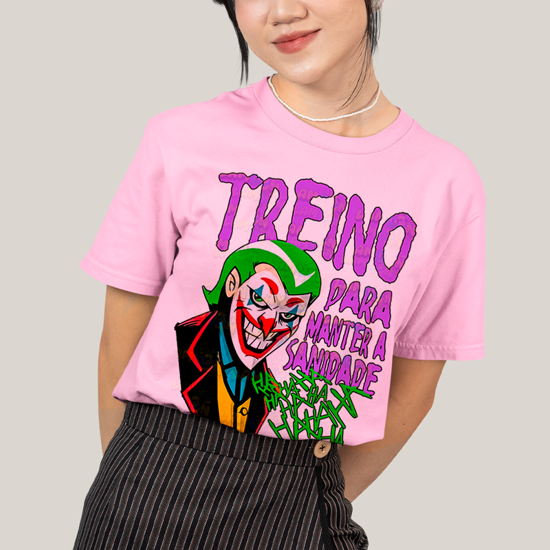 Camiseta Algodão Unissex T shirt- Treino Para Manter a Sanidade Coringa DC batman