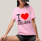 Camiseta Algodão Unissex T shirt - I Love Selena coração