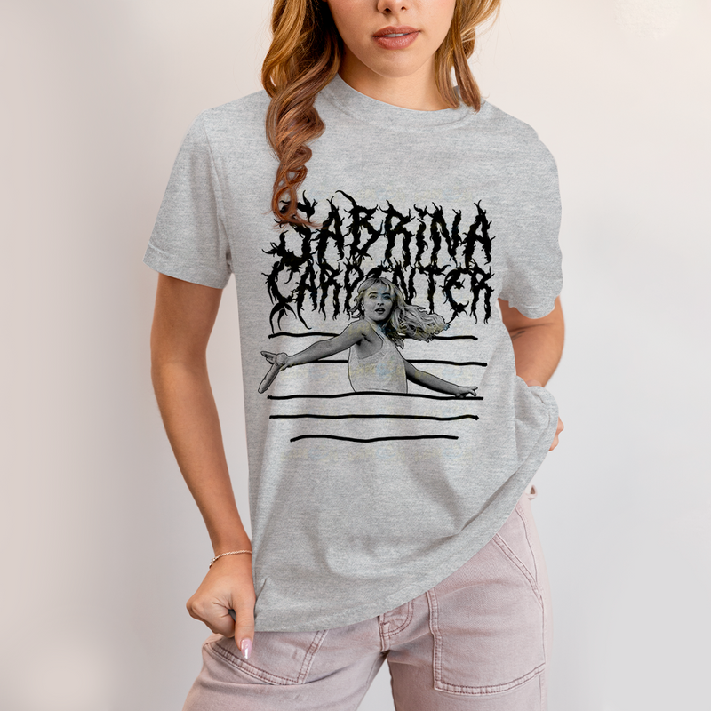 Camiseta Algodão Unissex T shirt Sabrina Carpenter Death Metal