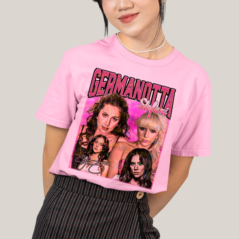 Camiseta Algodão Unissex Graphic Tee Lady Gaga Stefani Germanotta