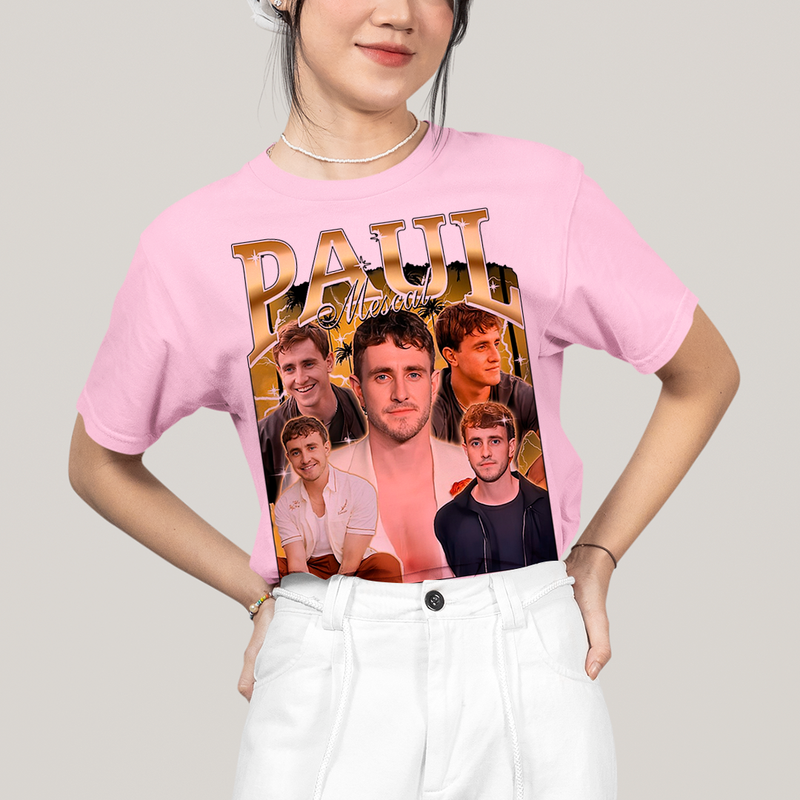 Camiseta Algodão Unissex T shirt - Paul Mescal Dourado