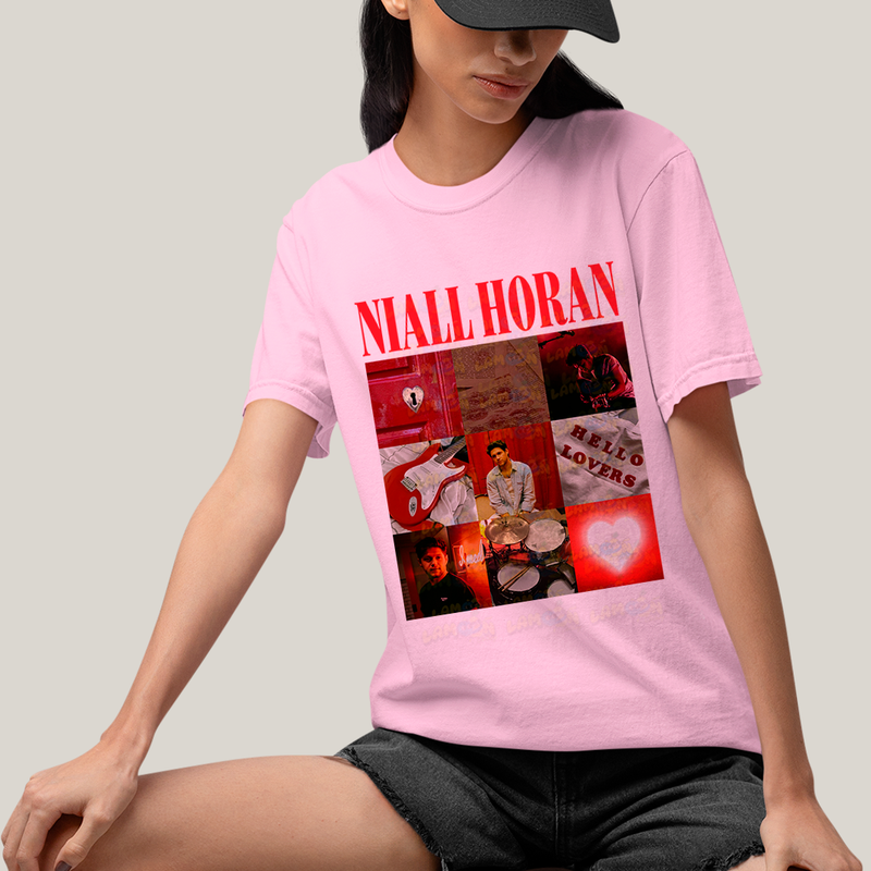 Camiseta Algodão Unissex T shirt - Niall Horan Hello Lovers vermelho red