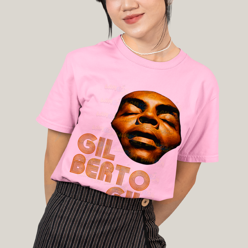 Camiseta Algodão Unissex T shirt -Gilberto GIl Dourado cantor brasileiro