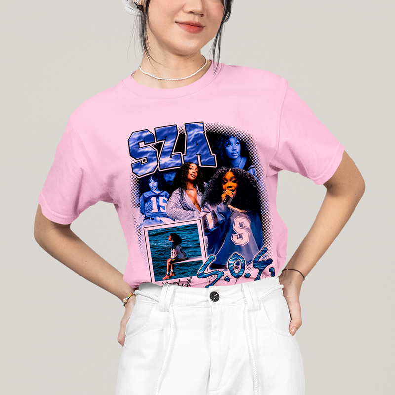 Camiseta Algodão Unissex T shirt - SZA Azul