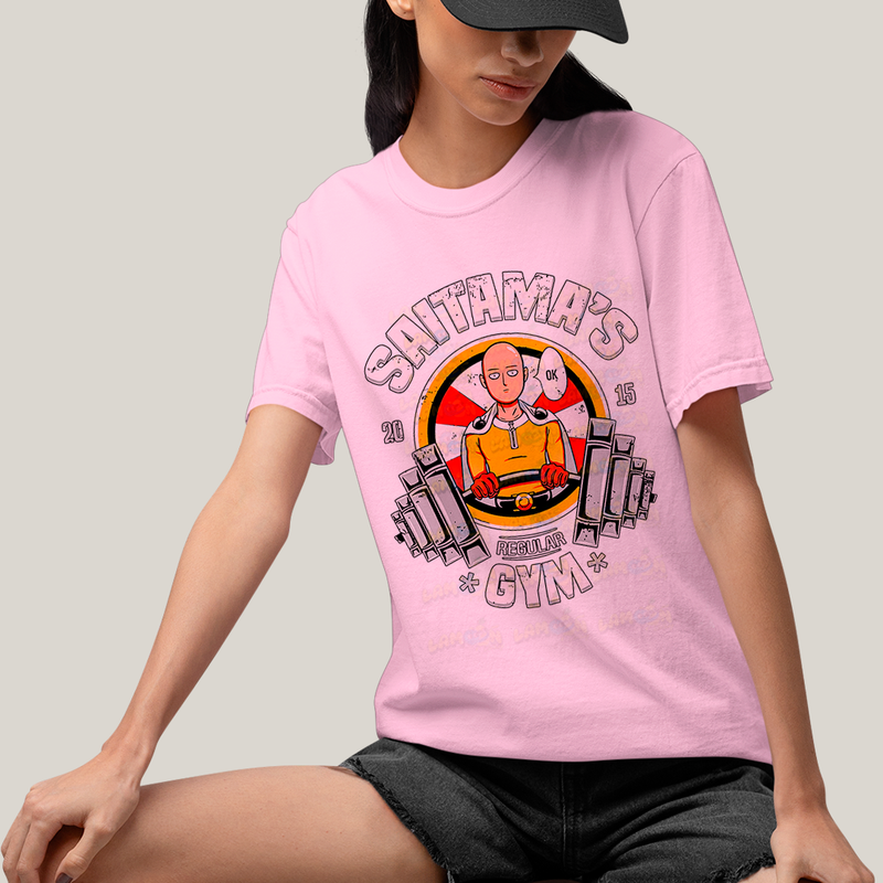 Camiseta Algodão Unissex T shirt -Saitama´s Gym One Punch Man Saitama