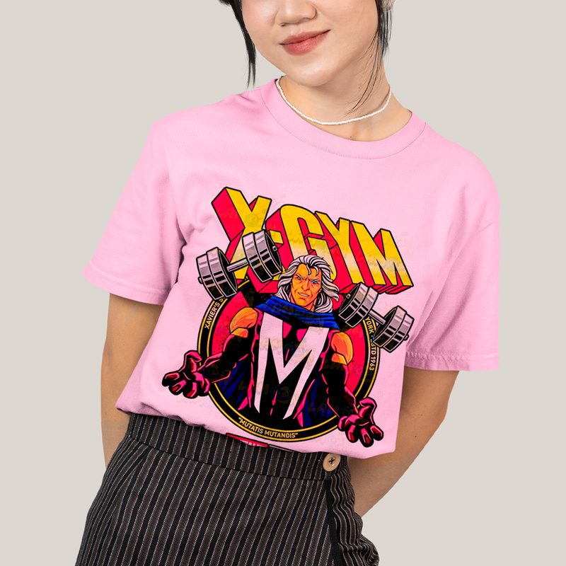 Camiseta Algodão Unissex T shirt - Magneto X Gym Mutant Fitness x men academia