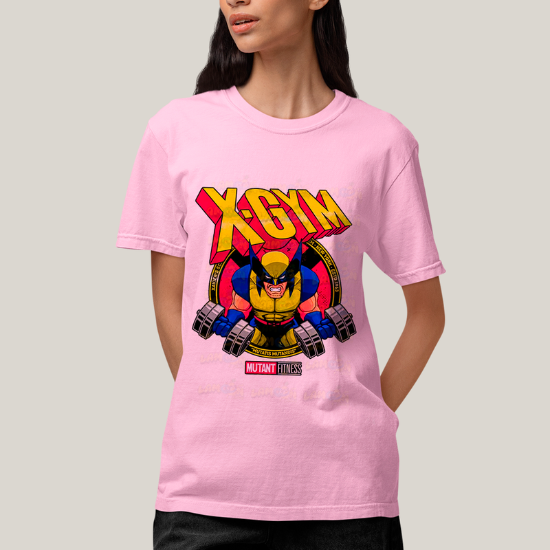 Camiseta Algodão Unissex T shirt Wolverine X Gym Mutant Fitness Marvel x Men