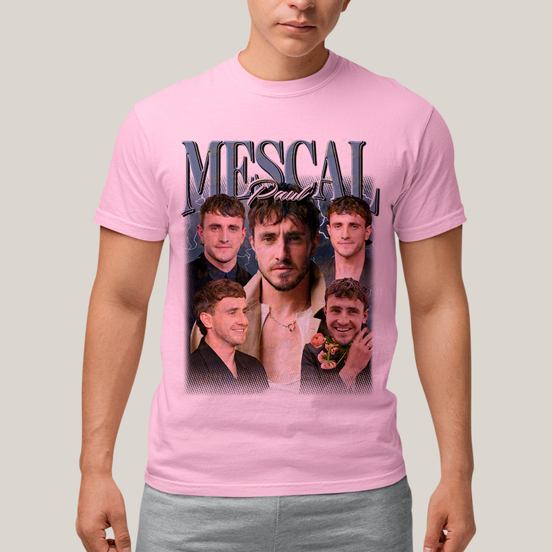 Camiseta Algodão Unissex T shirt - Paul Mescal Ator azul