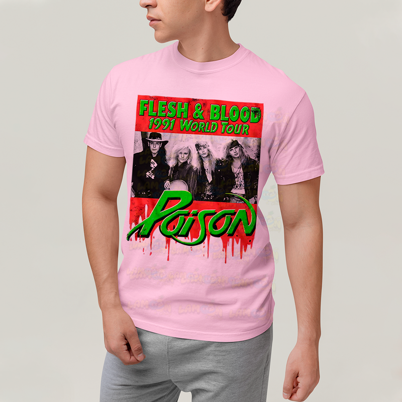 Camiseta Algodão Unissex T shirt -Poison Banda de Rock