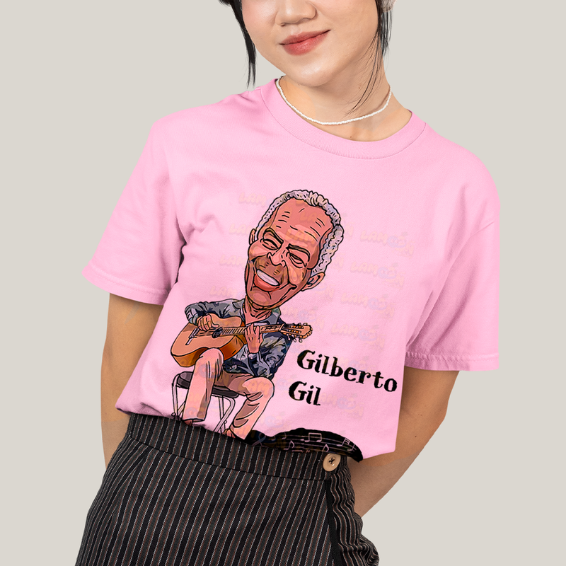 Camiseta Algodão Unissex T shirt Gilberto GIl Cartoon