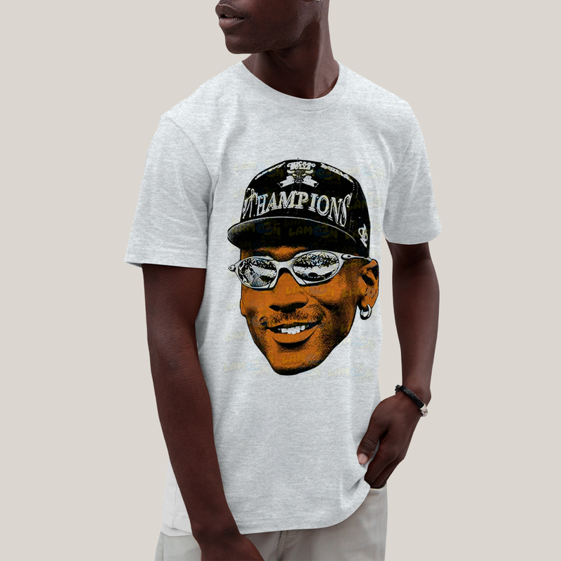 Camiseta Algodão Unissex T shirt GraphicTee Michael Jordan Jogador de Basquete