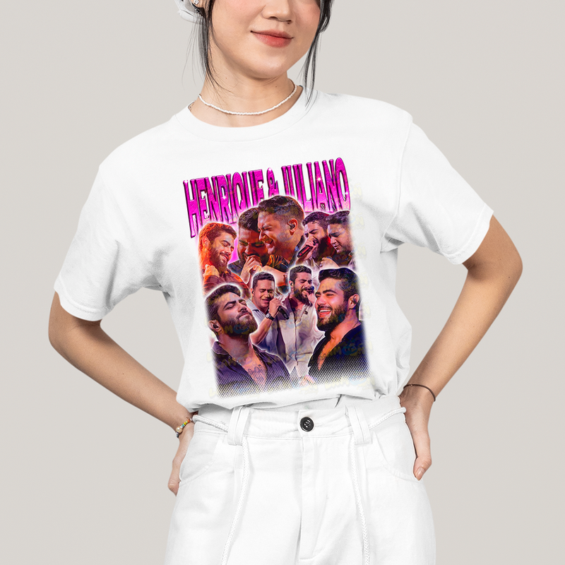 Camiseta Algodão Unissex T shirt Graphic Tee Henrique e Juliano