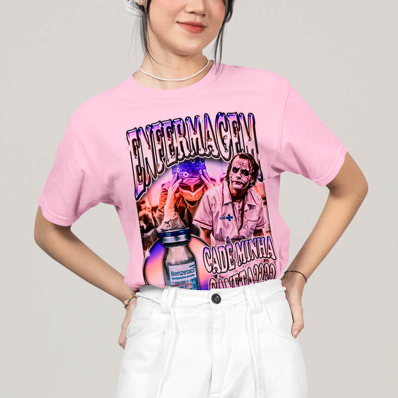 Camiseta Algodão Unissex T shirt- Enfermagem Meme cade minha caneta coringa sus