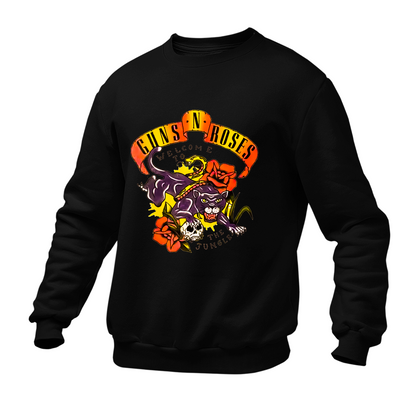 Moletom Gola Redonda Roses Banda Welcome To The Jungle