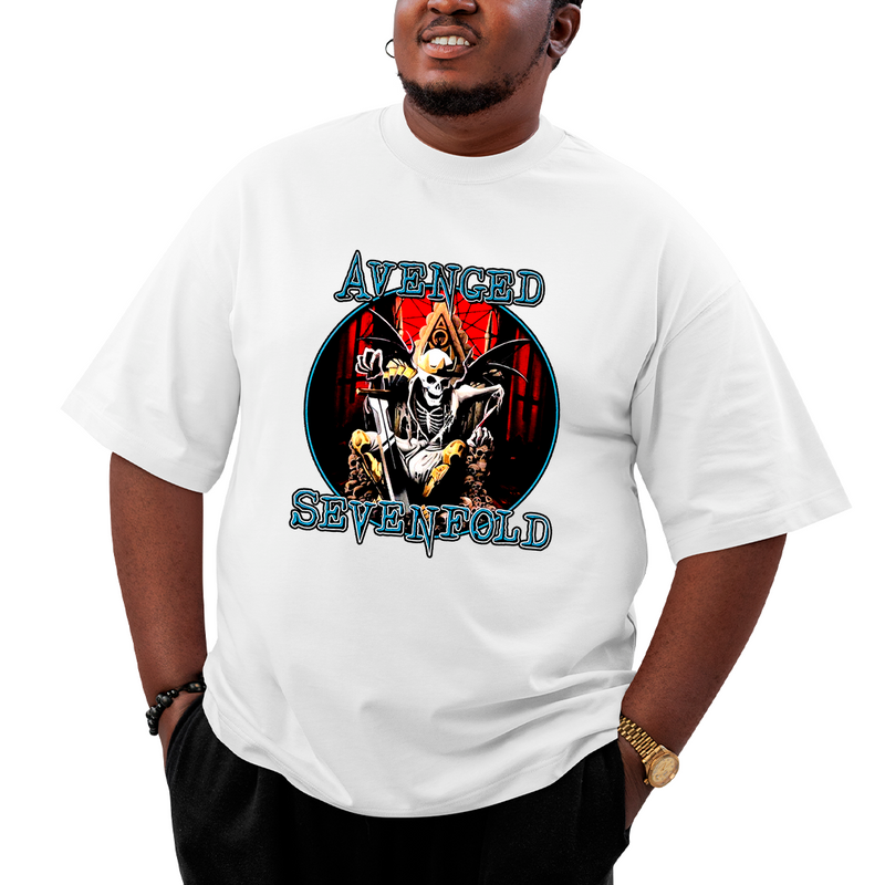 Camiseta Plus Size Avenged Seven Fold Caveira King