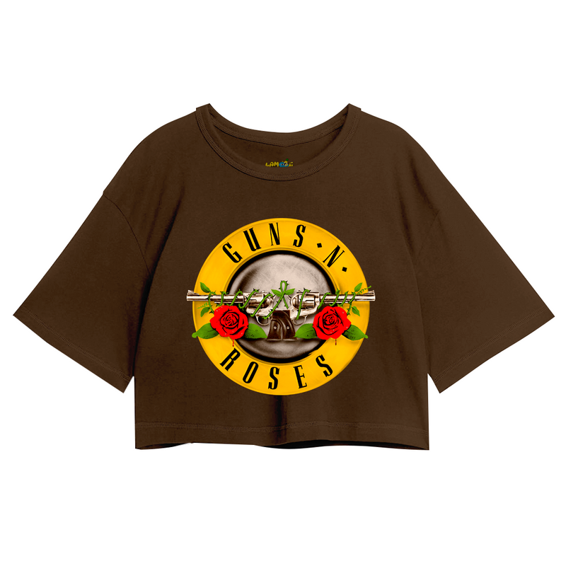 Cropped Oversized Roses Banda Logo Vintage