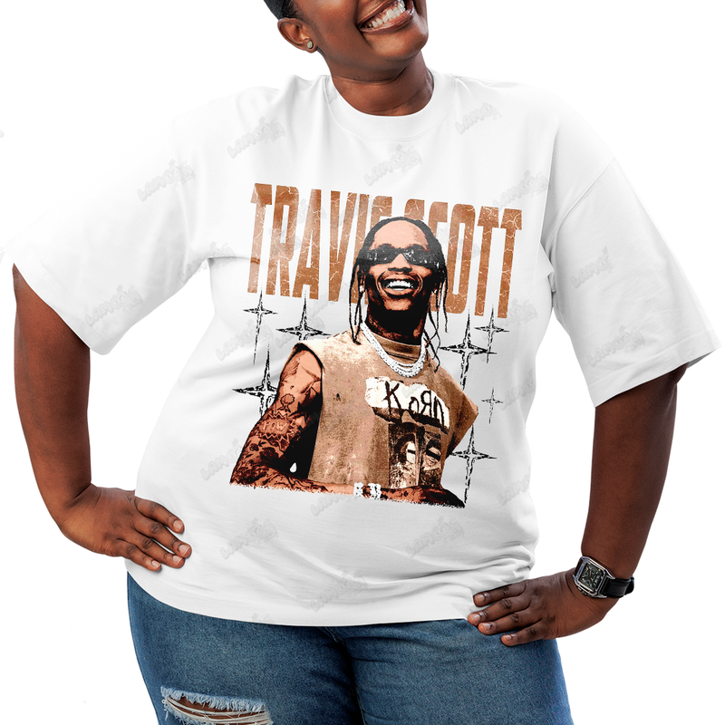 Camiseta Plus Size Algodão T shirt Travis Scott de Regata