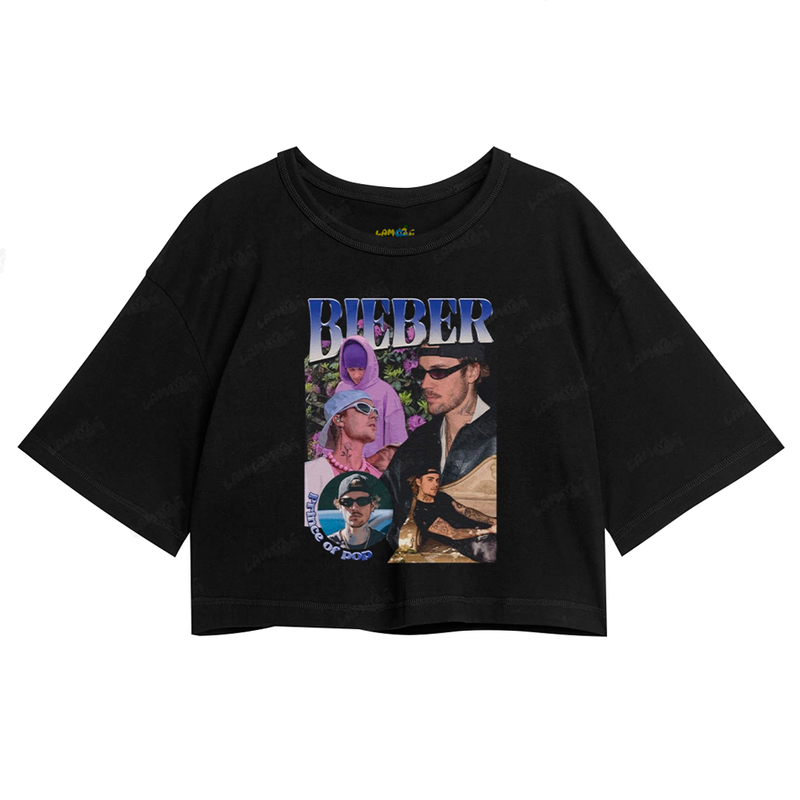 Cropped Oversized Algodão Justin Bieber Prince Of Pop