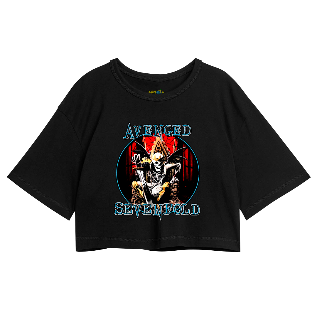 Cropped Oversized Avenged Seven Fold Caveira King
