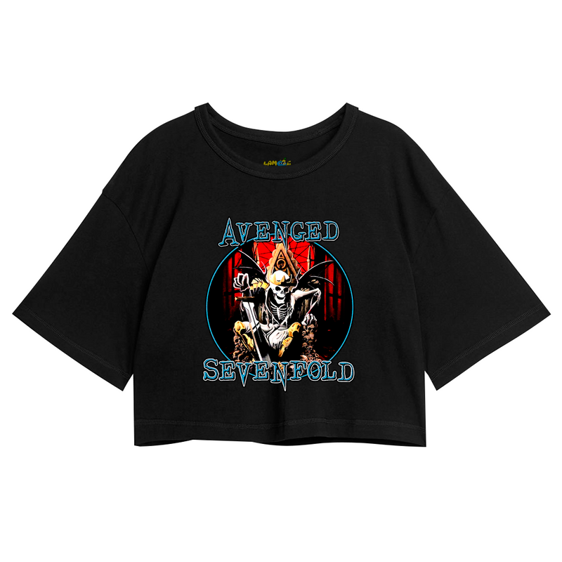 Cropped Oversized Avenged Seven Fold Caveira King