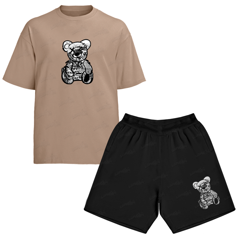 Kit Camiseta e Bermuda Tactel Urso X